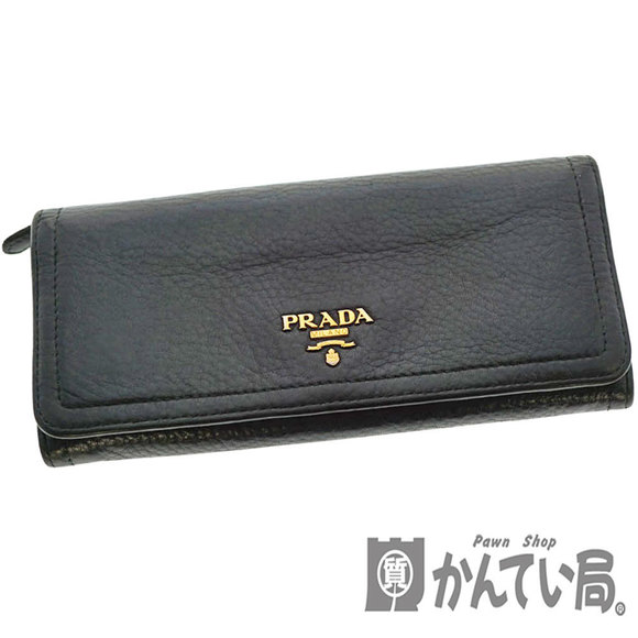 Prada Wallet Leather Black Long - Picture 1 of 1